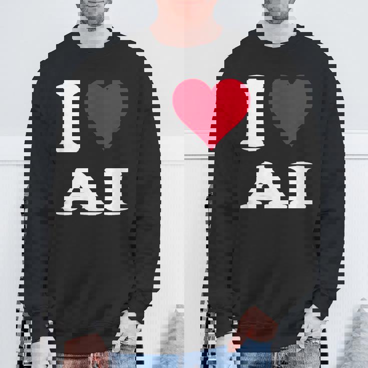 Red Heart I Love Ai スウェットシャツ 高齢者への贈り物