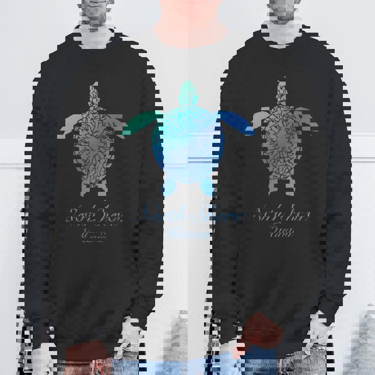 Save The Hawaii ウミガメ ハワイアン ブルー トライバル タートル ホヌ 長袖tシャツ スウェットシャツ 高齢者への贈り物