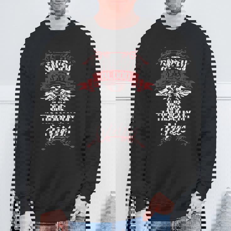 Simpson Blood Runs Through Myeins 苗字 Family スウェットシャツ 高齢者への贈り物