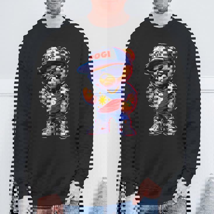 Unapologetically Pogi フィリピン国旗テディベア スウェットシャツ 高齢者への贈り物