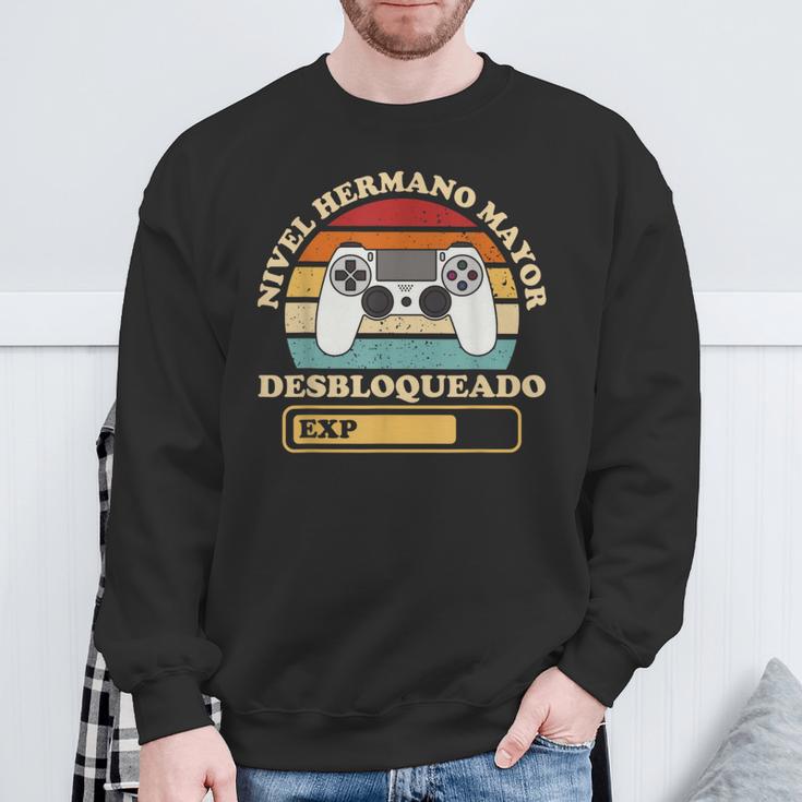 Videojuego Gaming Nivel Hermano Mayor Desbloqueado Gamer Camisa de entrenamiento Regalos para ancianos