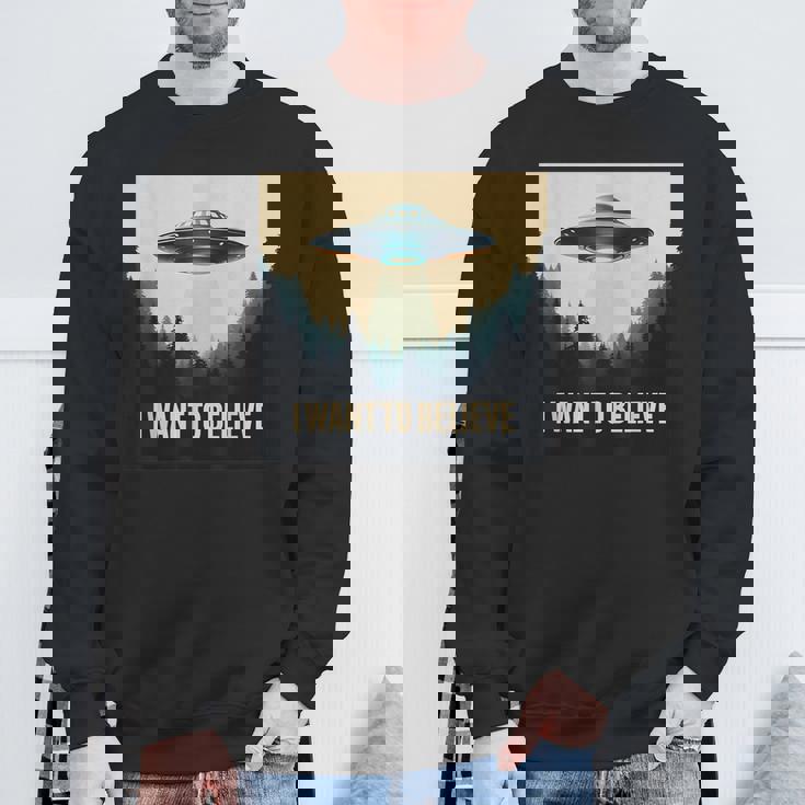 I Want To Believe ヴィンテージ Ufo エイリアン クラフト 夢の出会い スウェットシャツ 高齢者への贈り物