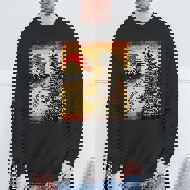 「夜明けの富士山と壮大な侍戦士」 スウェットシャツ 高齢者への贈り物