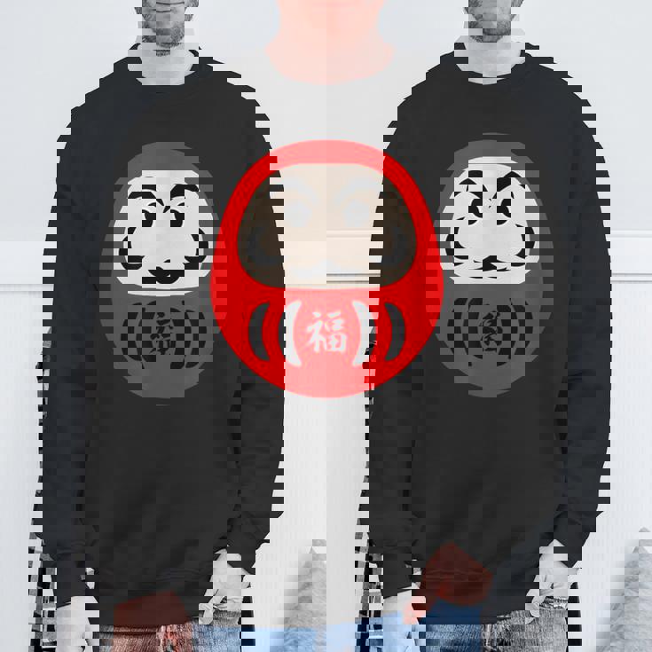 【だるま 福】面白い おもしろ 文字入り 開運グッズ 運気アップ 縁起物 ラッキー 和柄 ネタ ウケ狙い 日本 お土産 スウェットシャツ 高齢者への贈り物