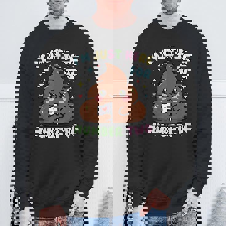 おもしろうんち二日目のためだけにここにいるよ スウェットシャツ 高齢者への贈り物