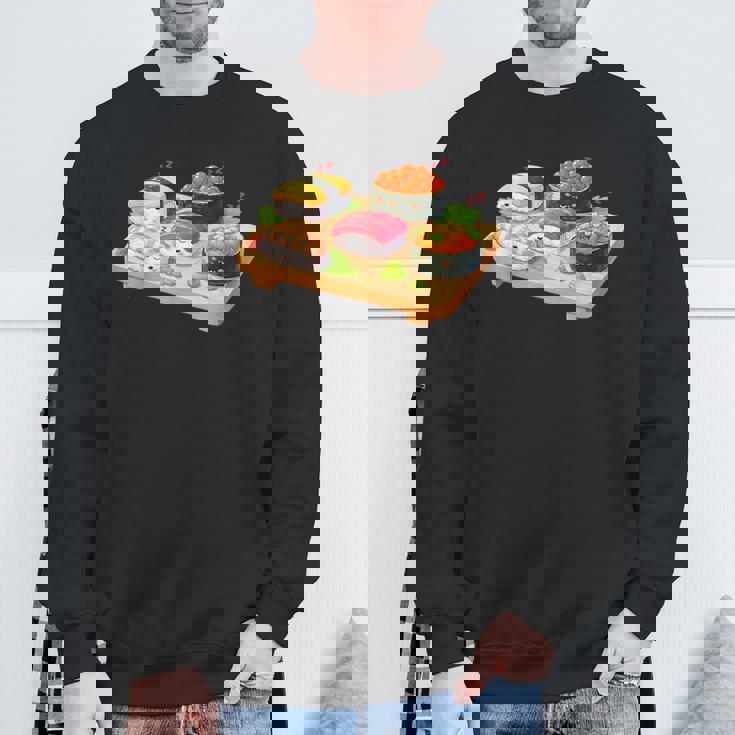 おもしろ寿司 かわいい かわいい 寝る食べ物 スウェットシャツ 高齢者への贈り物