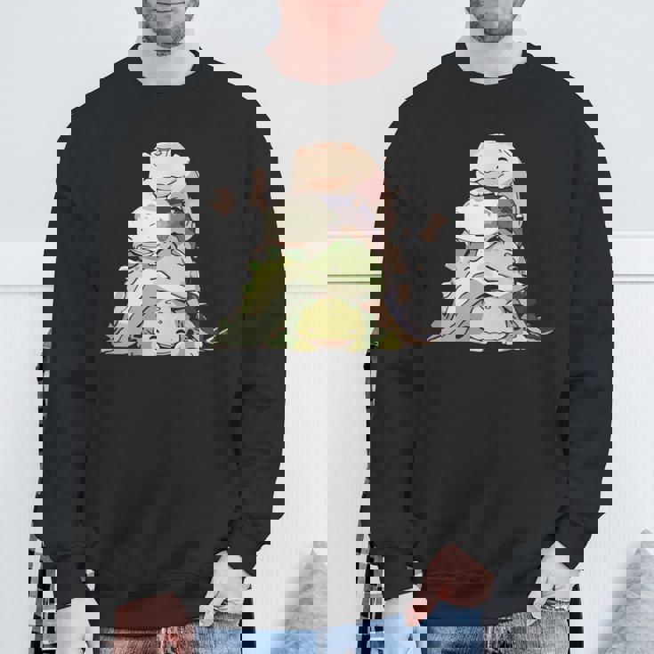 おもしろ爬虫類 かわいいトカゲ ヤモリ 動物 長袖tシャツ スウェットシャツ 高齢者への贈り物