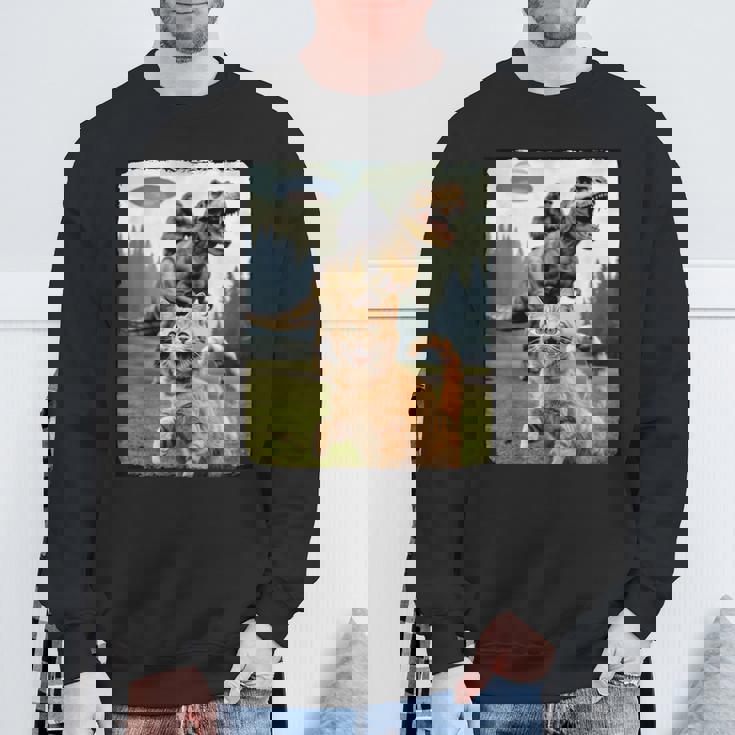 おもしろ猫 ゴリラ 恐竜 Ufo ミーム 不条理なユーモアシーン スウェットシャツ 高齢者への贈り物