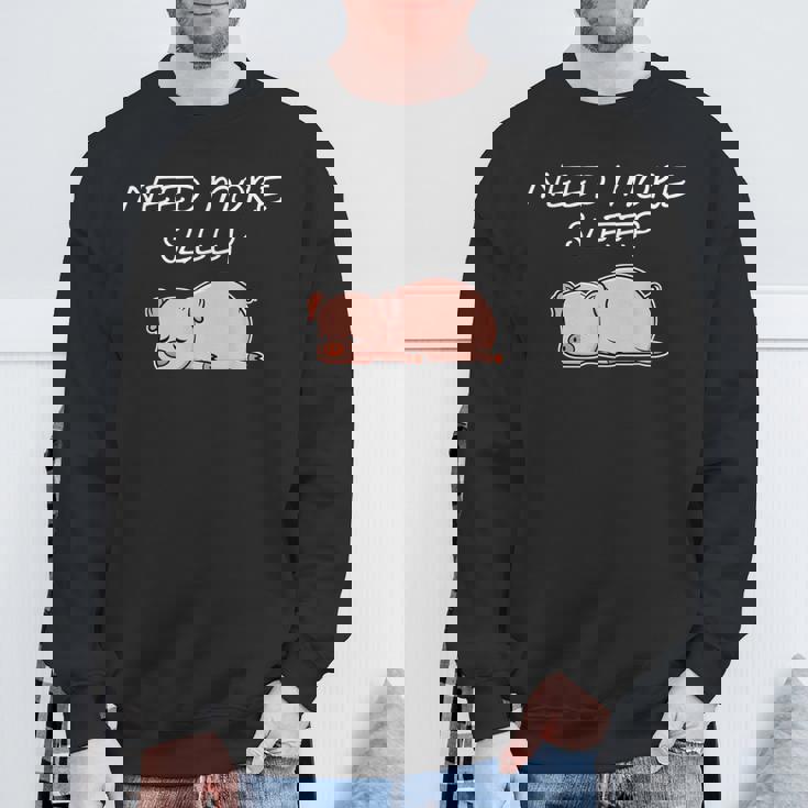 おやすみになる豚のパジャマデザイン スウェットシャツ 高齢者への贈り物