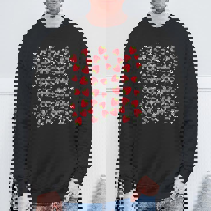 かわいいいちご原宿 美的いちご柄 スウェットシャツ 高齢者への贈り物