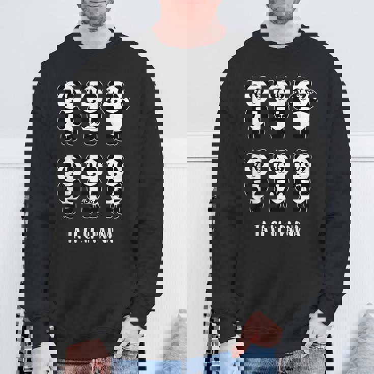 かわいいパンダ 太極拳 格闘技ギフト スウェットシャツ 高齢者への贈り物