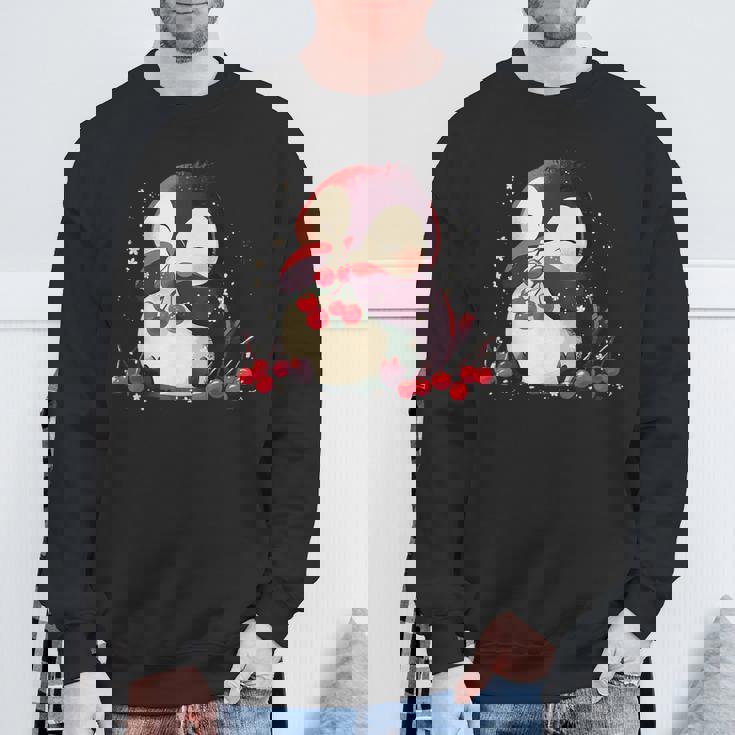 さくらんぼペンギン かわいい チェリー フルーツ アートワーク ペンギン好き スウェットシャツ 高齢者への贈り物