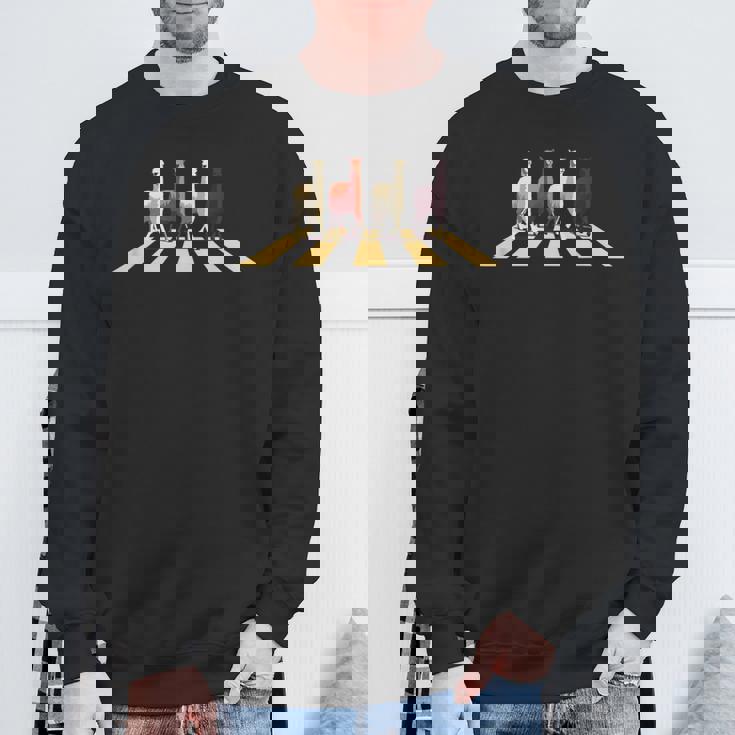 アビーストリートロードを横断する面白いラマアルパカ スウェットシャツ 高齢者への贈り物