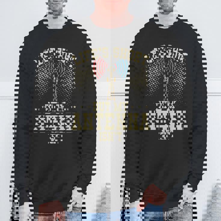 アマチュア無線デザイン 男性用 アマチュア無線機 アンテナ 長袖tシャツ スウェットシャツ 高齢者への贈り物