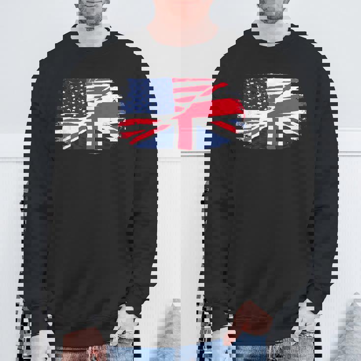 アメリカの国旗-ユニオンジャック-イギリスの国旗 Usa Flag Union Jack Uk Flag スウェットシャツ 高齢者への贈り物