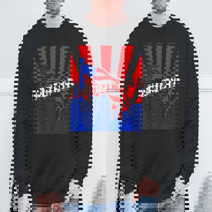 アメリカーナ、都市、旗、Bjj、柔術、Mma、ファイティング、ボックス。 スウェットシャツ 高齢者への贈り物