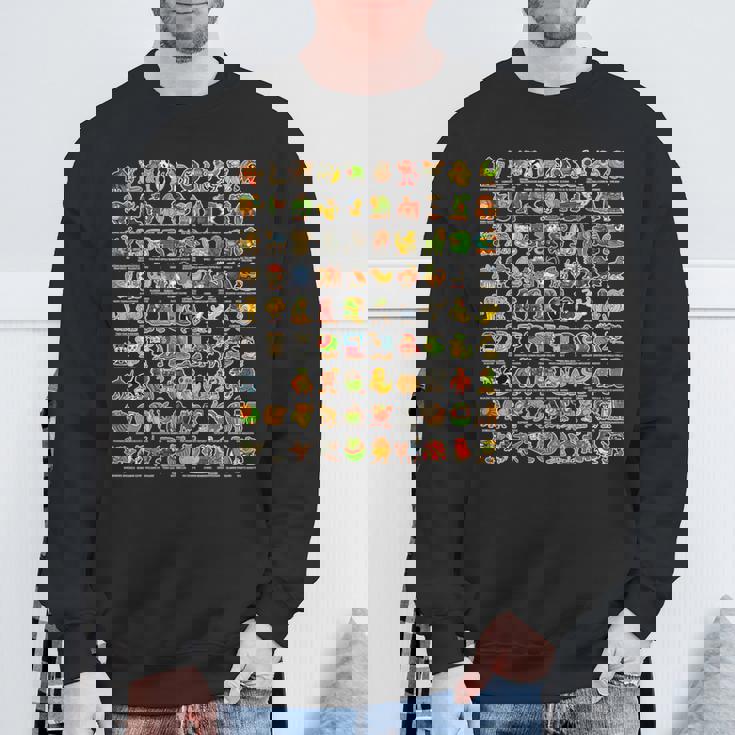 イタリア語-ブレインローz世代面白いミーム90ブレインロットキャラクター 長袖tシャツ スウェットシャツ 高齢者への贈り物