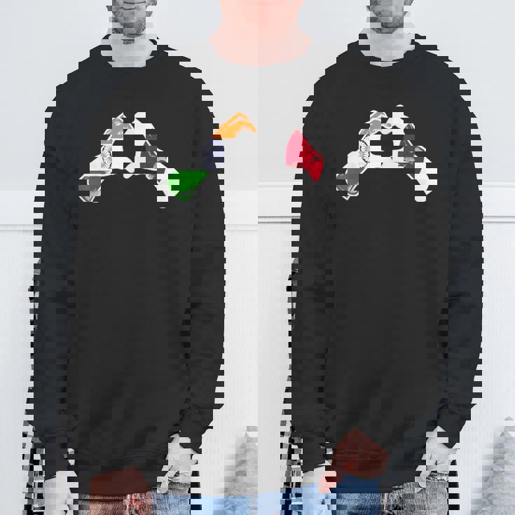 インド日本国旗 インド日本ハート スウェットシャツ 高齢者への贈り物