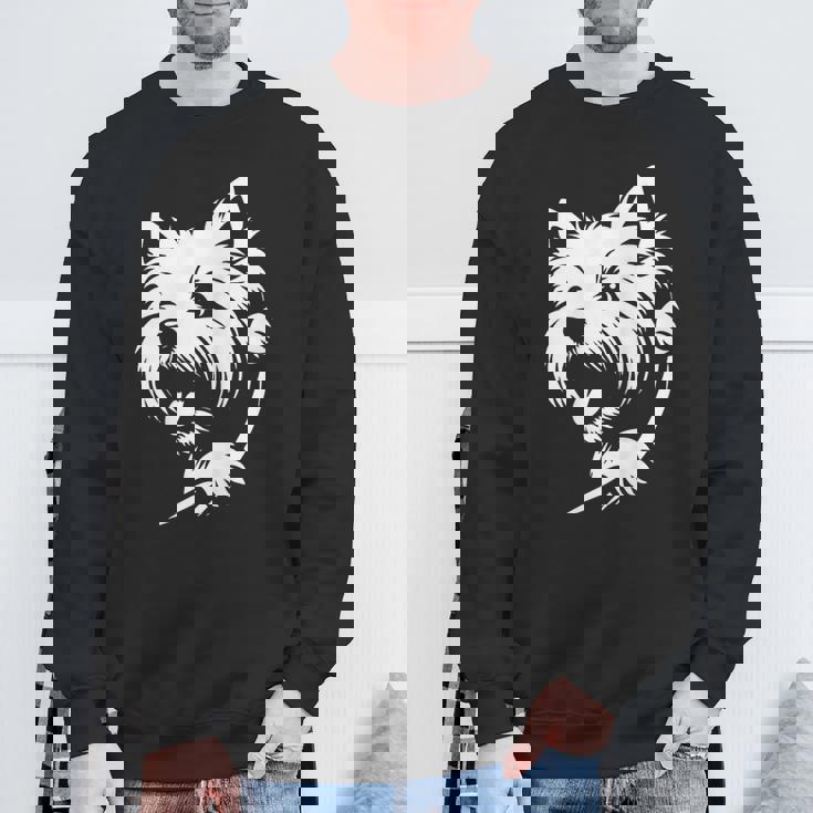 ウエスト ハイランド ホワイト テリア ピーキングドッグ ウェスティ デザイン スウェットシャツ 高齢者への贈り物