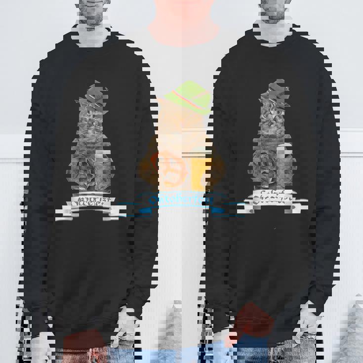 オクトーバーフェスト 猫 ドイツビール 長袖tシャツ スウェットシャツ 高齢者への贈り物