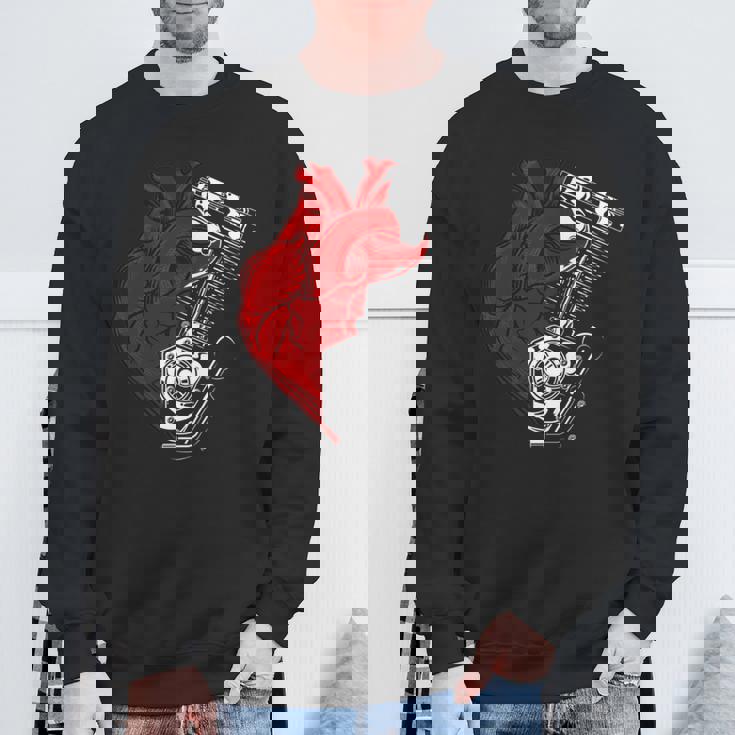 オートバイ エンジン バイカー アンチバレンタインデー 面白いグラフィック 長袖tシャツ スウェットシャツ 高齢者への贈り物