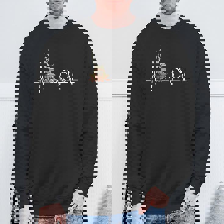 カエルのハートビート 長袖tシャツ スウェットシャツ 高齢者への贈り物