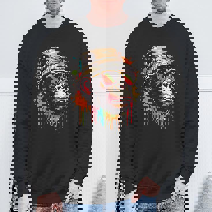 カラフル エイプ クール ヴィンテージ グラフィティ グラフィックアート スウェットシャツ 高齢者への贈り物