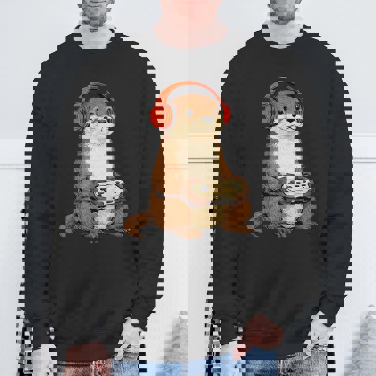 カワイイ カワウソ ゲーム アニメ レトロ 日本の芸術作品 ゲーマー 面白い スウェットシャツ 高齢者への贈り物