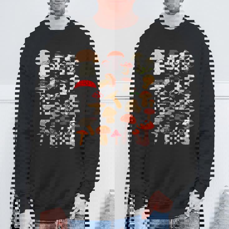 キッズ キノコ コラージュ 菌類 スウェットシャツ 高齢者への贈り物