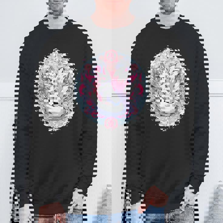 キツネ かわいい コスチューム 九尾狐 ドラゴンズ スウェットシャツ 高齢者への贈り物