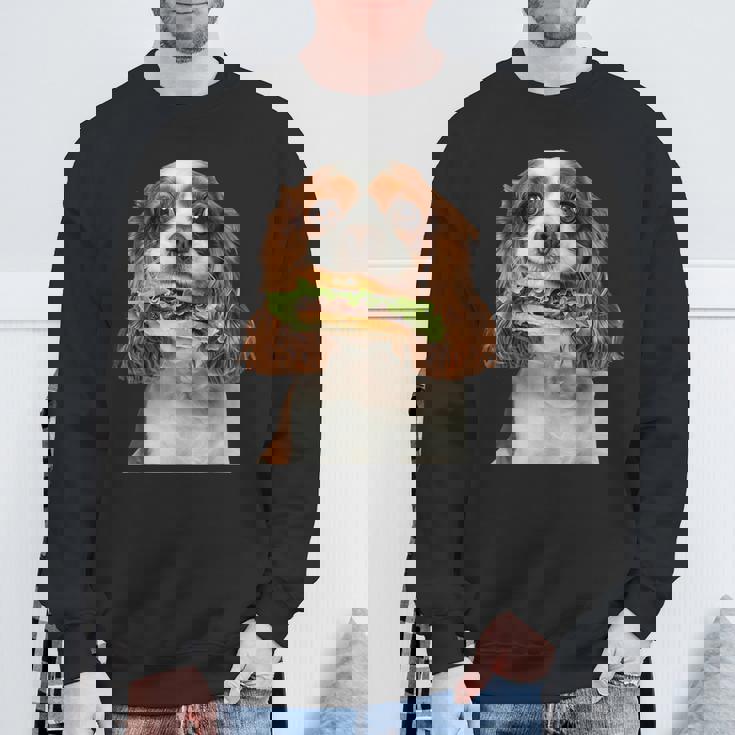 キャバリア・キング・チャールズ・スパニエル・バーガー スウェットシャツ 高齢者への贈り物