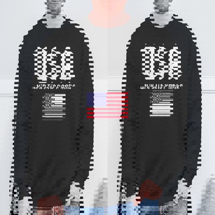 クールなアメリカ国旗グレートーンのイラストグラフィックデザイン。 スウェットシャツ 高齢者への贈り物