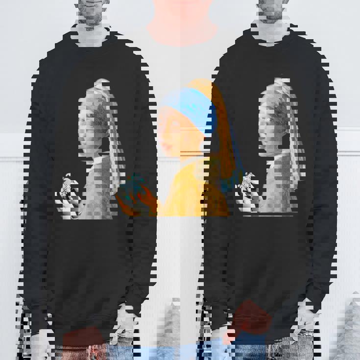 ゲーム モナリザ 面白いtシャツ ゲーマー ネタ 入り メンズ おもしろ 面白い 服 フェルメール グッズ スウェットシャツ 高齢者への贈り物