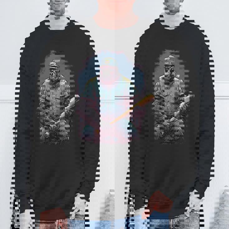 ゴリラ遊び 野球 おもしろい ゴリラ 野球選手 スウェットシャツ 高齢者への贈り物