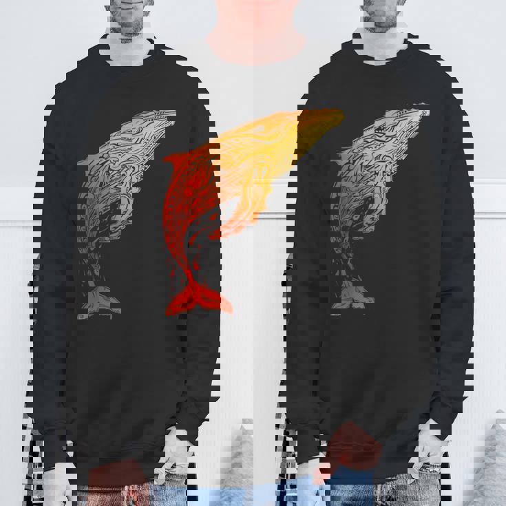 ザトウクジラ ネイティブ ハワイアン ハワイアン トライバル スウェットシャツ 高齢者への贈り物