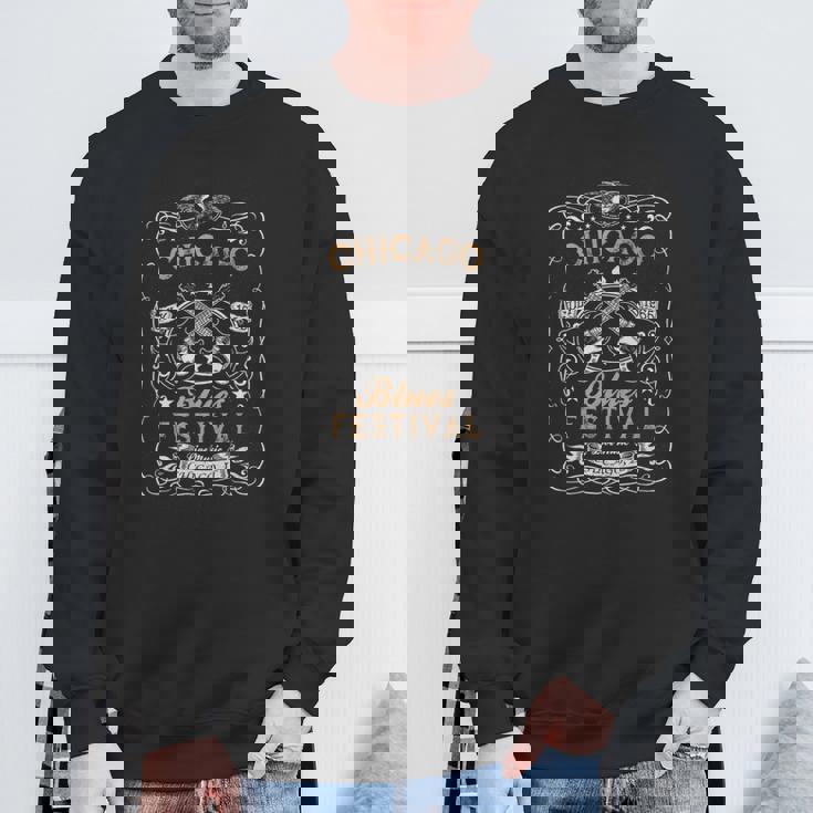 シカゴ・ブルース・フェスティバル・ブルース・ギターtシャツ スウェットシャツ 高齢者への贈り物
