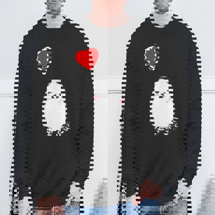 シマエナガ『ハート』白い鳥【どうぶつフレンズ】動物 ゆるくて かわいい スウェットシャツ 高齢者への贈り物