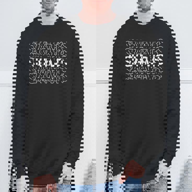 シーホークス 学校 スポーツチーム マスコット タウンゴーカレッジ アスリート スウェットシャツ 高齢者への贈り物