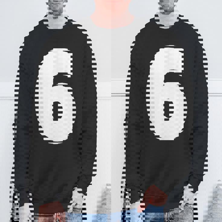 タイポグラフィ 太字表示 6番 数字 6 スウェットシャツ 高齢者への贈り物