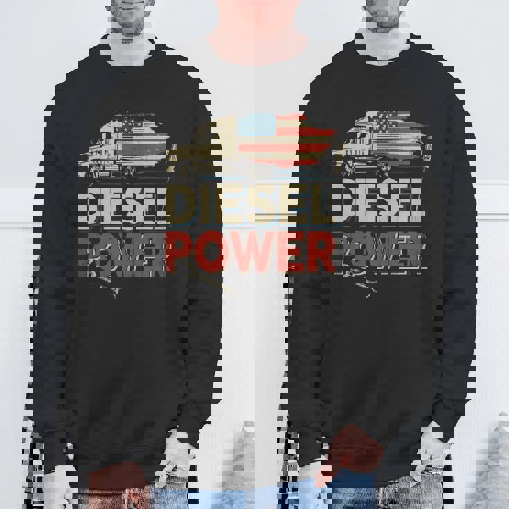 ディーゼルパワーシャツ ディーゼルトラックアクセサリー ディーゼル整備士 長袖tシャツ スウェットシャツ 高齢者への贈り物