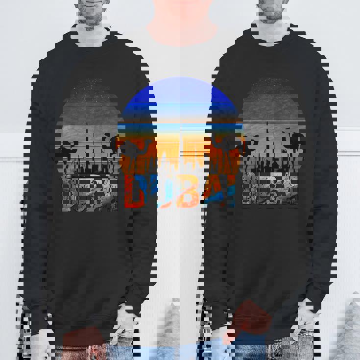 ドバイ ブルジュ ハリファ ヴィンテージ Uae ドバイ アラビア キャメル お土産 長袖tシャツ スウェットシャツ 高齢者への贈り物