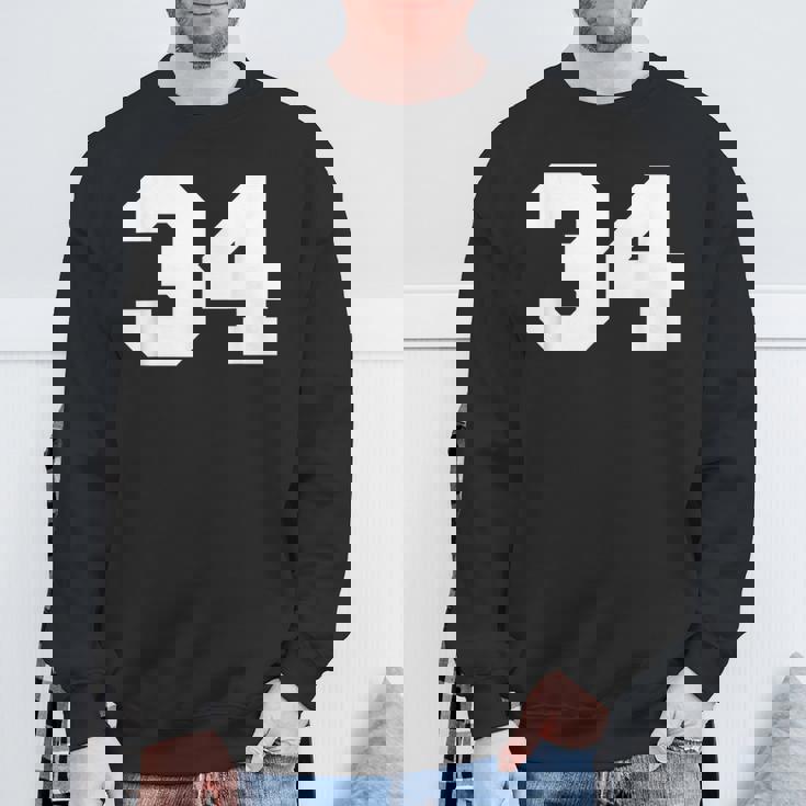 ナンバー34 スポーツジャージプレーヤー 34 ファン フロントプリント ヴァーシティ スウェットシャツ 高齢者への贈り物