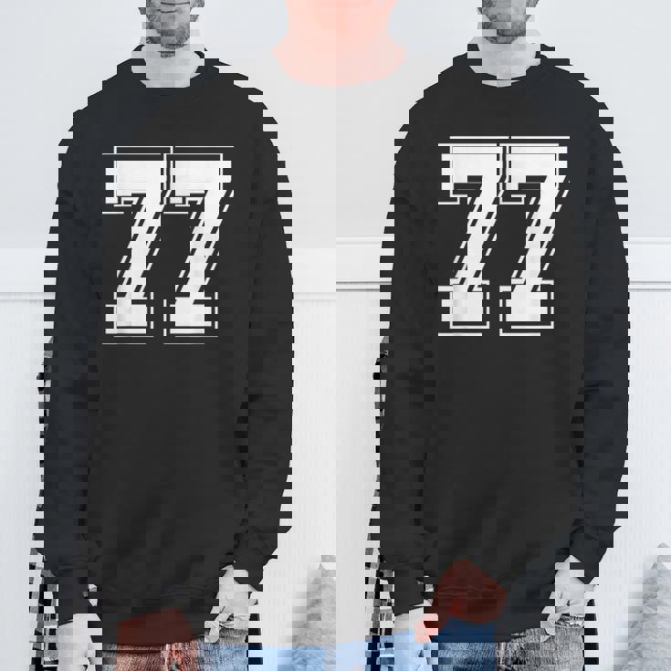 ナンバー77 野球 フットボール 誕生日 スウェットシャツ 高齢者への贈り物