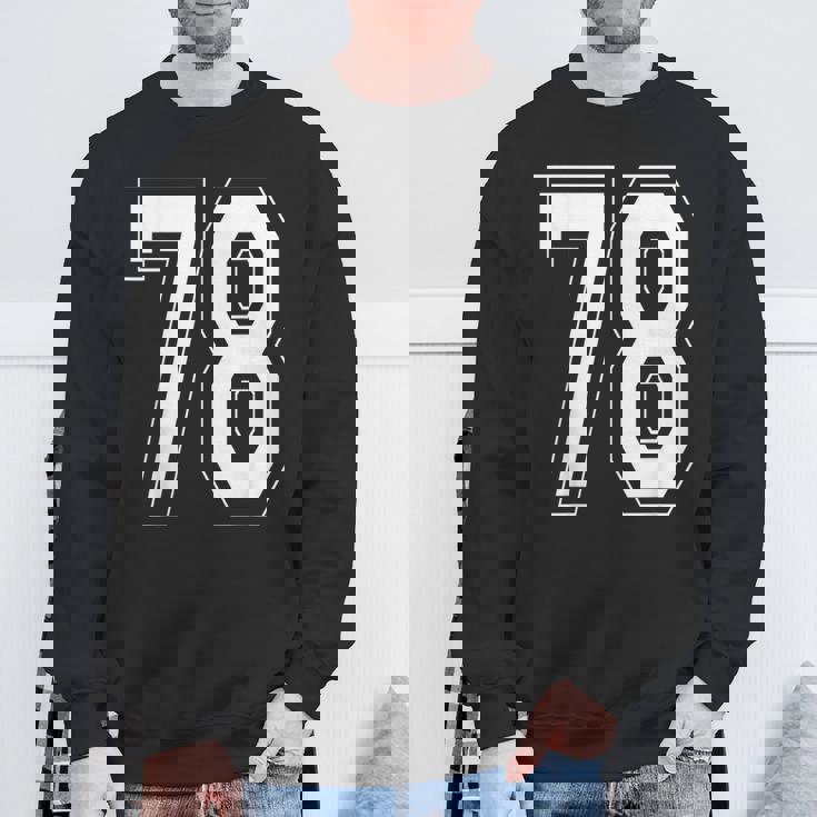 ナンバー78 バーシティスタイル ボールド スポーツ 誕生日 ジャージ スウェットシャツ 高齢者への贈り物