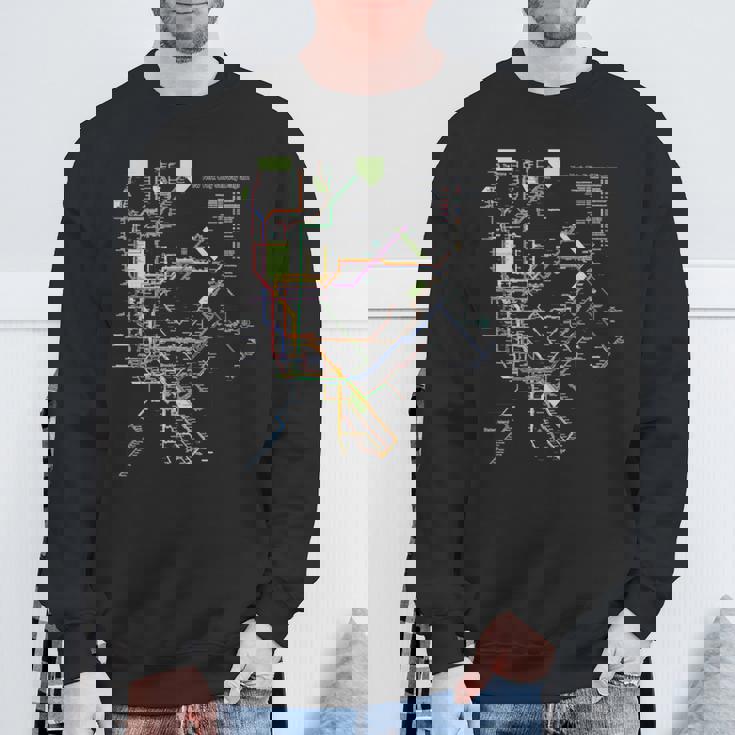 ニューヨーク市メトロマップアート I Heart Ny お土産ギフト 長袖tシャツ スウェットシャツ 高齢者への贈り物