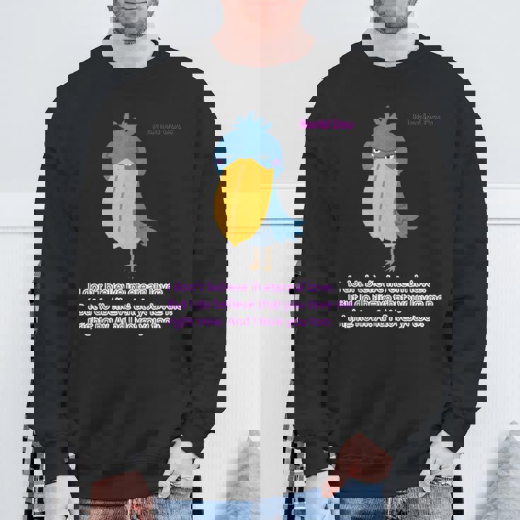 ハシビロコウlove スウェットシャツ 高齢者への贈り物