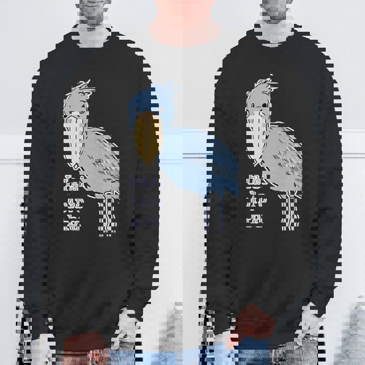 ハシビロコウさん『ビッグ プリント』青い鳥【どうぶつフレンズ】ゆるくて かわいい 動物園 長袖tシャツ スウェットシャツ 高齢者への贈り物