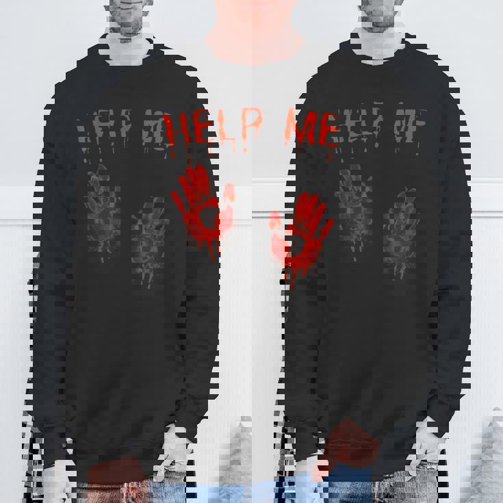 ハロウィーン-血まみれの手血のスプラッターコスチュームゾンビ スウェットシャツ 高齢者への贈り物