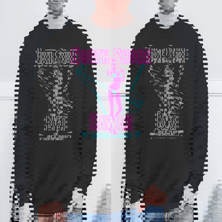 ハワイ サーファー ガール ノースショア 長袖tシャツ スウェットシャツ 高齢者への贈り物