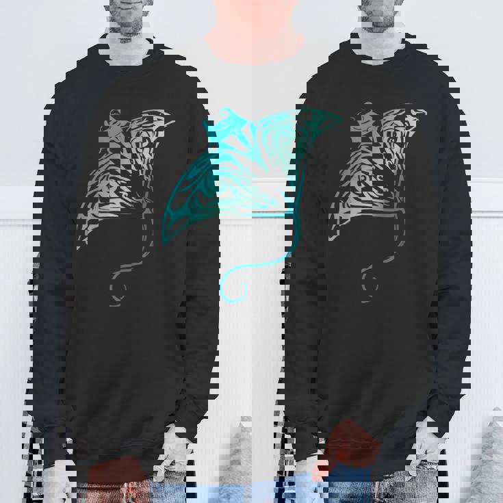 ハワイ トライバル マンタレイ ハワイアン シャツ サメの恋人 スウェットシャツ 高齢者への贈り物